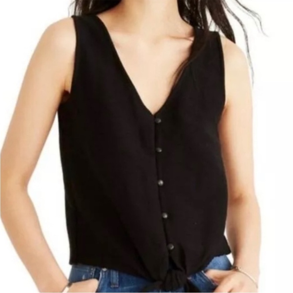 Black MADEWELL Sleeveless Button-Down Top